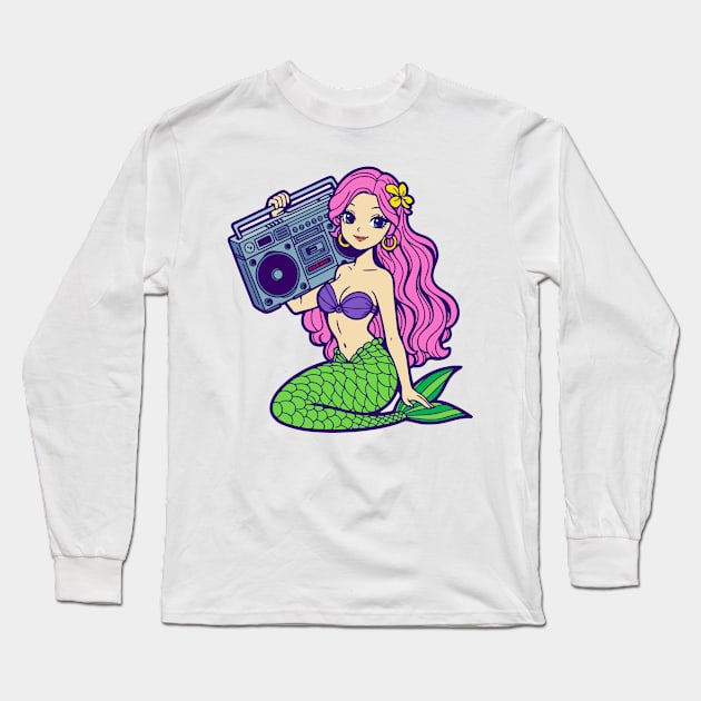 Mermaid Radio Long Sleeve T-Shirt by DavesTees